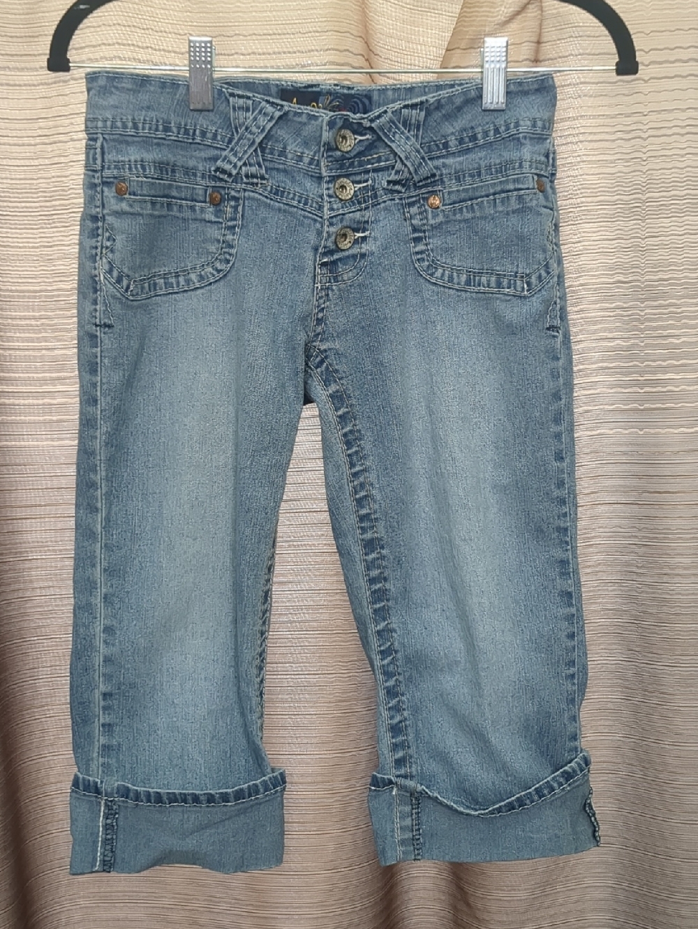 Angel Light Blue Cropped Roll-Cuff Jeans